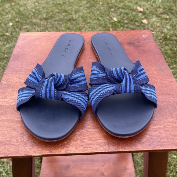 Rothy's The Knot Slide Sandals Size 8.5 Cobalt Blue - Picture 1 of 5
